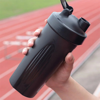 1pc Portable Protein Shaker 600ml Fitness Bottle with Wire Whisk Ball