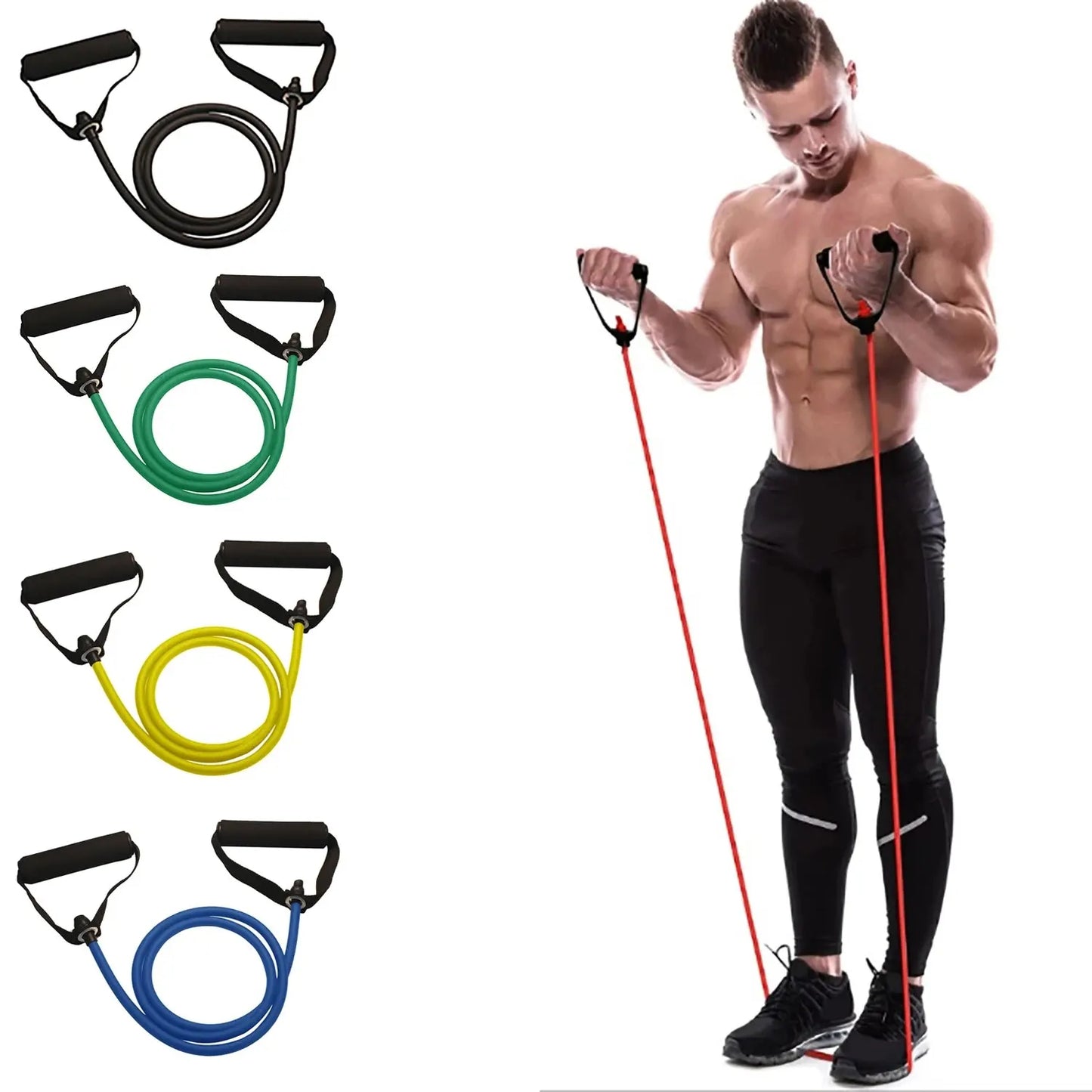 Resistance Bands With Handles, Exercise Bands, Strength Training Equipment At Home